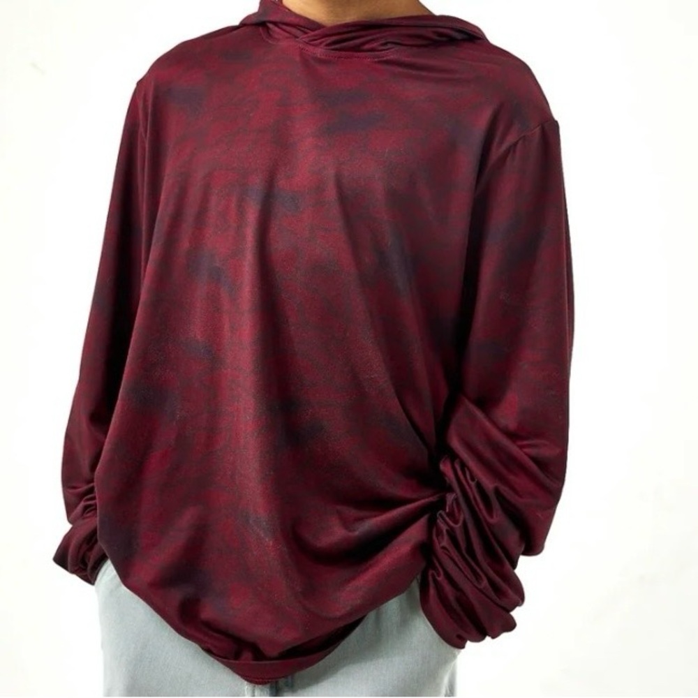 BURLEBO Youth Performance Hoodie - Maroon Texas Camo